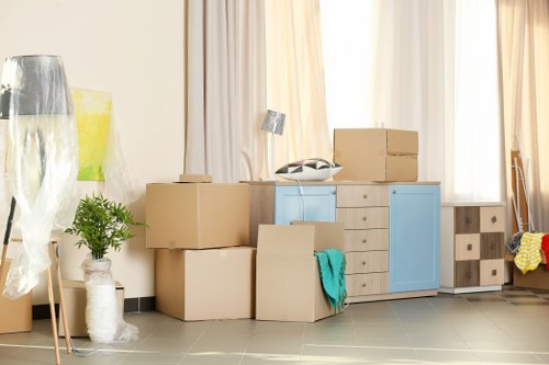 Organised moving boxes prepared by packing experts in London