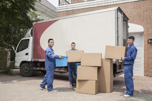Cardboard packing boxes ready for a London house move