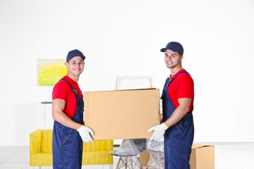 Organised packing boxes prepared for relocation in London