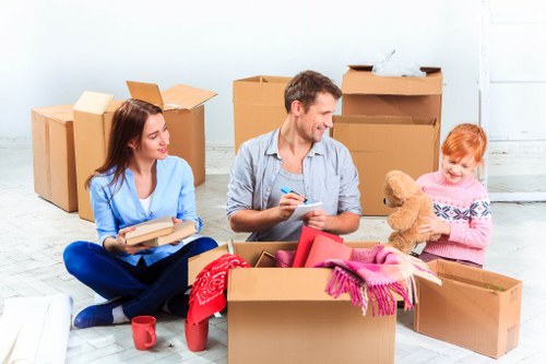 Office relocation team planning a business move in London