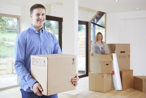 Professional movers handling flat removals in London