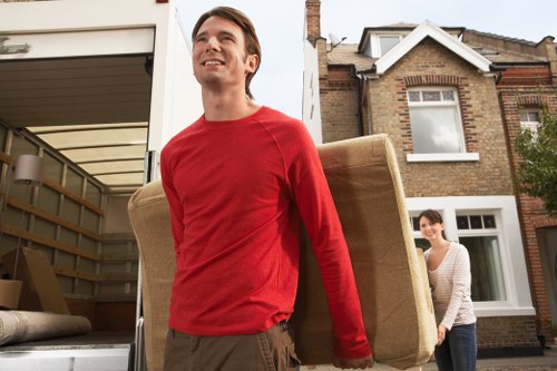 House removalists in London unloading furniture at a new property
