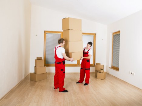 Packed removal truck prepared for transport across London