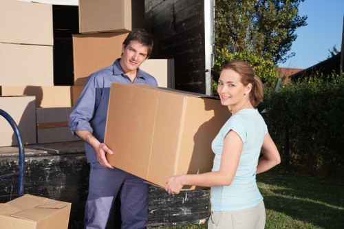 Ethical moving services and responsible supply chain concept