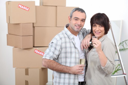 Packed household items ready for a London moving service